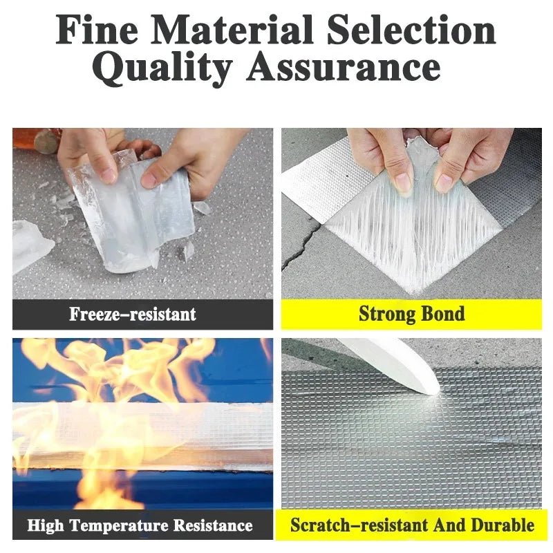 Waterproof Aluminum Foil Butyl Tape – Heat Resistant Crack & Leak Repair Seal (Thickened)