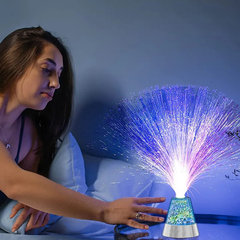 Colorful Fiber Optic Heart Lamp
